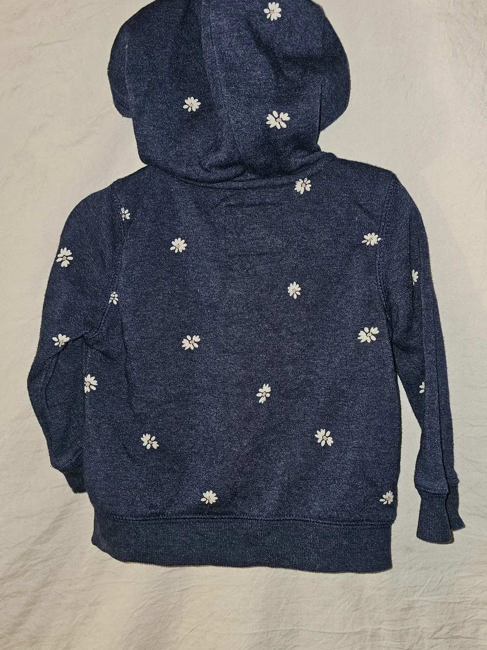 OshKosh B'gosh Navy Zip Hoodie with White Floral Accents